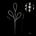 Branche de feuilles décorative en strass argentés pour décoration de sapin de Noël DIY - Corde de Strass à Triple Nœud / 37cm / Argent