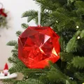 Gran adorno de árbol de Navidad de gemma acrílica roja translúcida facetada 14cm - Estilo Diamante Octagonal (08PCGJ01) / 14*14cm / Rojo