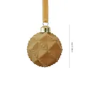 Elegant tan flocked geometric Christmas ball ornament with 6cm diameter measurement line - Polygonal Snowflake Style (ZH-25SDQ17) / 6cm / Yellow Coffee