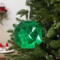 Adorno de árbol de Navidad de acrílico verde facetado estilo gema, tamaño 14x14 cm. - Estilo Diamante Octagonal (08PCGJ01) / 14*14cm / Verde
