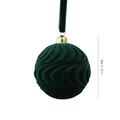 Dark green flocked Christmas ornament ball with wavy texture and 8cm diameter measurement - Water Ripple Style (ZH-25SDQ17) / 8cm / Dark Green
