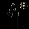 Branche de Noël avec gemmes en acrylique argenté pour décoration de fête DIY unique - Chaîne de Strass en Spirale à Trois Branches / 40CM / Argent