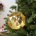Adorno para árbol de Navidad de gema acrílica ámbar traslucida, 14 cm de diámetro - Estilo Diamante Octagonal (08PCGJ01) / 14*14cm / Dorado