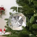 Colgante de gema de acrílico transparente para árbol de Navidad, medida 14 cm - Estilo Diamante Octagonal (08PCGJ01) / 14*14cm / Plateado