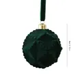 Dark green flocked Christmas ball ornament with geometric faceted surface, 8cm diameter - Polygonal Snowflake Ball (ZH-25SDQ17) / 8cm Single Piece / Dark Green
