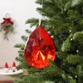 Gran adorno de árbol de Navidad de acrílico rojo facetado, lágrima, 17x13cm, 96g. - Estilo Diamante Gota de Agua (08PCGJ01) / 13*17cm / Rojo
