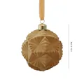 Premium 8cm flocked velvet Christmas ornament ball in tan with geometric 3D texture - Polygonal Snowflake Ball (ZH-25SDQ17) / 8cm Single Piece / Brown