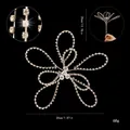 Tige de fleur en strass acrylique pour décoration sapin Noël DIY argent 20x35cm - Fleur de Chaîne en Strass / 20cm / Argent