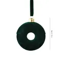 Dark green flocked donut Christmas ornament with gold cap, 8cm in diameter. - Donut Style (ZH-25SDQ17) / 8cm Single Piece / Dark Green