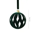 Dark green flocked Christmas ball ornament with twisted rib design and 8cm measurement - Hollow Twisted Style (ZH-25SDQ17) / 8cm Single Piece / Dark Green