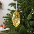 Adorno navideño colgante de gema acrílica ámbar facetada traslúcida, altura 14 cm - Estilo Diamante Poligonal (08PCGJ01) / 7*14cm / Dorado