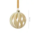 Elegant cream flocked Christmas ornament ball with spiral lattice design 8cm diameter - Hollow Spiral Texture / 8cm / Beige