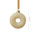 Elegant beige velvet donut Christmas tree ornament hanging decoration with 8cm measurement - Donut / 8cm / Beige