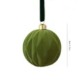 Elegant green flocked Christmas ball ornament with 8cm/3.15in diameter measurement - Diamond Geometric Texture / 8cm / Army Green