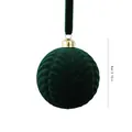 Elegant 8cm dark green flocked Christmas ornament ball with embossed chevron pattern - Leaf Pattern Ball / 8cm / Dark Green