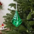 Adorno de árbol de Navidad de gema acrílica verde facetada, 14 cm de alto, traslúcido - Estilo Gota de Agua Llama (08PCGJ01) / 8.5*14cm / Verde