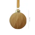Caramel flocked Christmas ornament ball with velvet ribbon, 8cm diameter size - Diamond Pattern Ball (ZH-25SDQ17) / 8cm Single Piece / Yellow Coffee