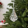 Adorno de árbol de Navidad en acrílico transparente facetado 14 cm de altura - Estilo Gota de Agua Llama (08PCGJ01) / 8.5*14cm / Plateado