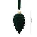 Elegant dark green flocked pinecone Christmas tree ornament shown with 9cm height - Pinecone Ornament (ZH-25SDQ17) / 9cm Single Pack / Dark Green