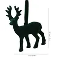 Dark green flocked reindeer Christmas tree ornament with dimensions 12.5cm by 7.5cm - 3D Reindeer Ornament (ZH-25SDQ17) / 12.5cm Single Pack / Dark Green