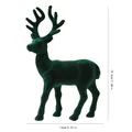 Dark green flocked standing reindeer figurine for Christmas decoration 19.5cm height - Standing Reindeer Decoration (ZH-25SDQ17) / 19.5x14cm Single Pack / Dark Green