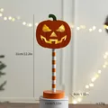 Lampada zucca LED Halloween in legno con dimensioni 31x13x8cm e indicazione del peso - Grande Forma Zucca