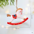 Vintage white and red resin rocking horse Christmas ornament, 7x5cm, hanging decoration - OPP Bag / Rocking Horse Style B