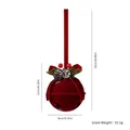 Roter Samt-Weihnachtsglocken-Anhänger mit Kiefernzapfen und Beeren zur Dekoration - Beflockte Glocke Hängend