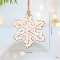 Elegant vintage white resin snowflake Christmas ornament with gold trim and jute rope - OPP Bag / White Snowflake