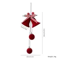 Rote beflockte Weihnachtsglocken mit Kugeln, 26 cm festlicher Deko-Hänger für den Baum - Beflockte Doppelte Glocken mit Schleife