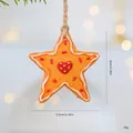 Retro gingerbread star resin Christmas ornament with heart detail, 5.5x6cm - OPP Bag / Yellow Pentagram