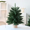 45cm Artificial Tabletop Christmas Tree featuring Dense PE/PVC Needles and Wooden Base - PE Green Tree / 45cm
