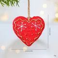 Red heart-shaped resin Christmas ornament with snowflake detail and 5.5cm dimensions - OPP Bag / Red Heart