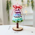 Handgemaakte DIY kleurrijke mini-kerstboom van chenilledraad tafeldecoratie 22cm hoogte - Gradiëntbal Kleine Boom