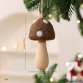 Handmade wool felt mushroom Christmas tree ornament with wooden stem - Bag Packaging / Khaki Mushroom