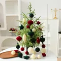 60cm high PE tabletop Christmas tree set with elegant red and green velvet ornaments - Model B (60cm Set with Lights)