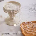Elegante iriserende kristallen kralenslinger 2,7m voor kerstboom DIY decoratie - Diamant Stijl / 2.7m / Transparant Iriserend