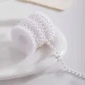6mm pearl white bead chain roll for DIY Christmas tree decoration and festive crafts - 6mm x 5m / Pearl White