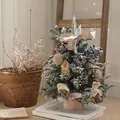 Premium 45cm tabletop Christmas tree with snow flocking, berries, cones, and warm LED lights - Blueberry Style / 45cm / Blueberry 45CM