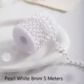8mm pearl white beaded chain for DIY Christmas tree decoration, 5 meters - 8mm/5m / Pearl White
