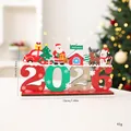 2026 wooden Christmas table decoration with Santa, reindeer and snowman figurines - 2026 Christmas New Year Ornament - Small