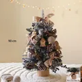 90cm berry desktop Christmas tree set with warm lights, DIY decorations and base - 90cm / Blueberry (Snowy Style)