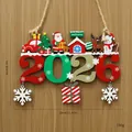 Festliche 2026 Weihnachts-Türdekoration aus Holz mit Weihnachtsmann, Schneemann und Rentier - 2026 Weihnachten Neujahr Hängeschild - Groß