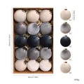 Set di 15 palline di Natale in velluto beige grigio blu con dimensioni e peso totale - 6cm / Confezione da 15 / Grigio