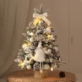 Mini árbol de Navidad DIY de 60 cm nevado con luces LED cálidas y adorno de ángel - 60cm Con Luz / Baby Nevada