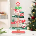 Festliche Weihnachtsbaum-Deko aus Holz mit Weihnachtsmann und Weihnachtsgrüßen - Weihnachtsbaum Ornament - Modell B