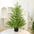 Albero di Natale artificiale pino di Norfolk 90cm in vaso nero per decoro casa - Puro PE Tipo B / 90cm