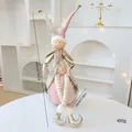 Dekorative rosa und goldene Weihnachts-Elfenpuppe auf einer Kugel sitzend, 62 cm hoch - 62*18*18cm / Goldener Elf