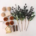 Σετ DIY για χριστουγεννιάτικο δέντρο με μούρα, κουκουνάρια και σπιτάκι LED. - Μύρτιλο / Μήκος/Συσκευασία