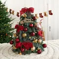 Mini árbol de Navidad de sobremesa de 40cm con lazos rojos y luces - Bellota Roja (Con Luz)